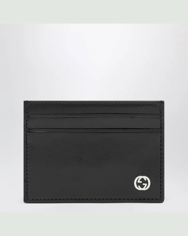 Gucci Schwarzes Kartenetui aus Leder Black