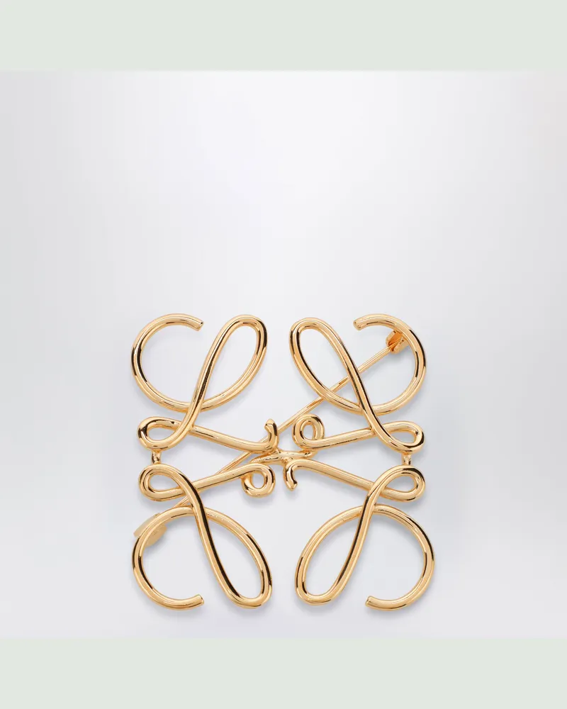 Loewe Anagramm-Brosche aus goldenem Metall Metal