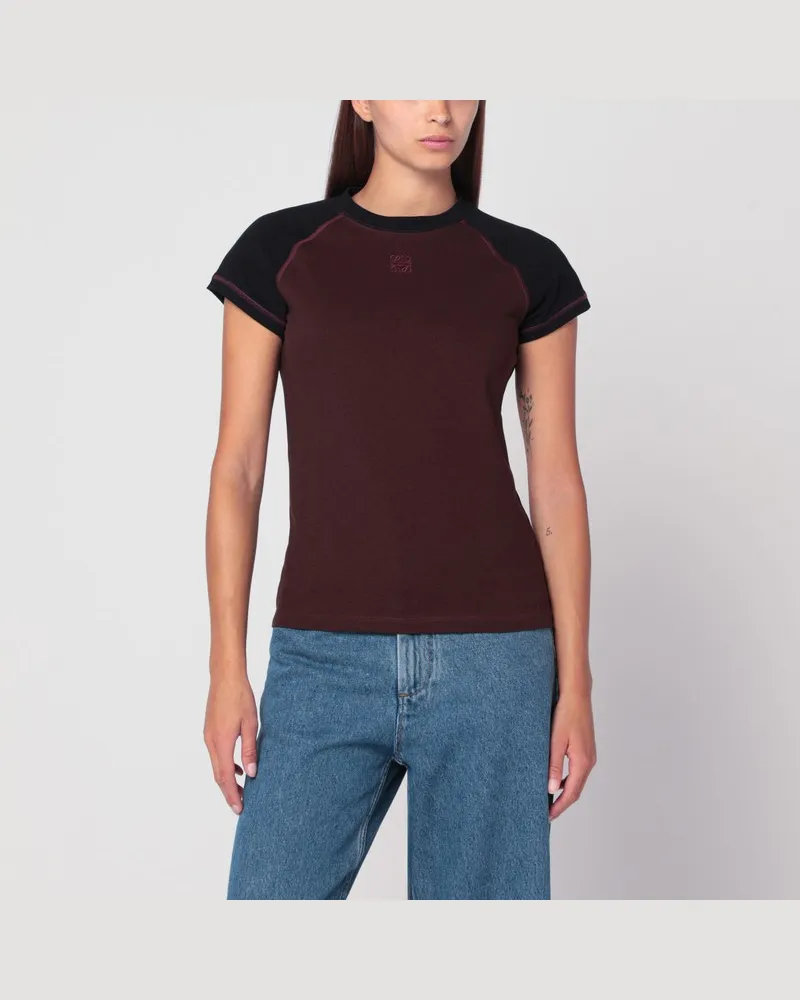 Loewe Schwarz/Burgunder Slim-T-Shirt Schwarz
