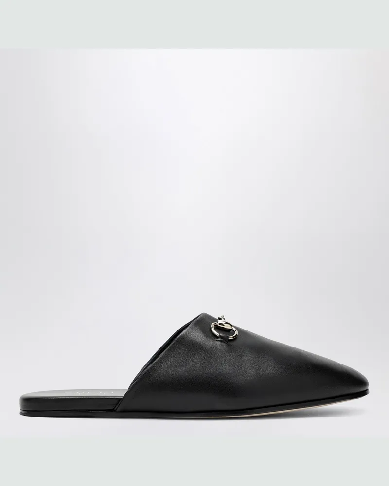 Gucci Black leather mules with Horsebit Black