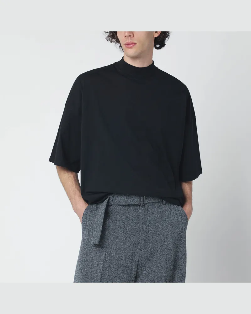 Jil Sander Schwarzes Oversize-T-Shirt aus Baumwolle 