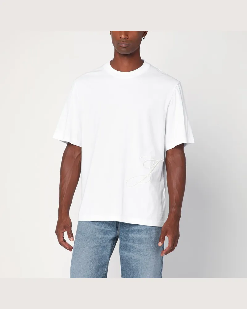 Jacquemus Weißes T-Shirt mit Rundhalsausschnitt aus Baumwolle Weiß