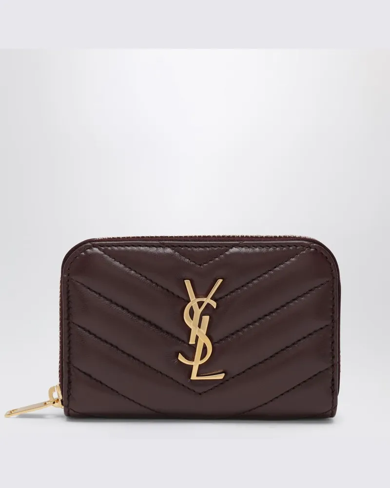Saint Laurent Cassandre Leder Geldbörse in Cabernet Rot 