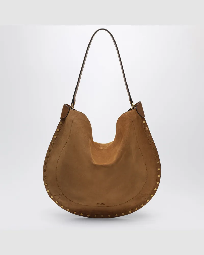 Isabel Marant Cognacfarbene Wildleder-Schultertasche Beige