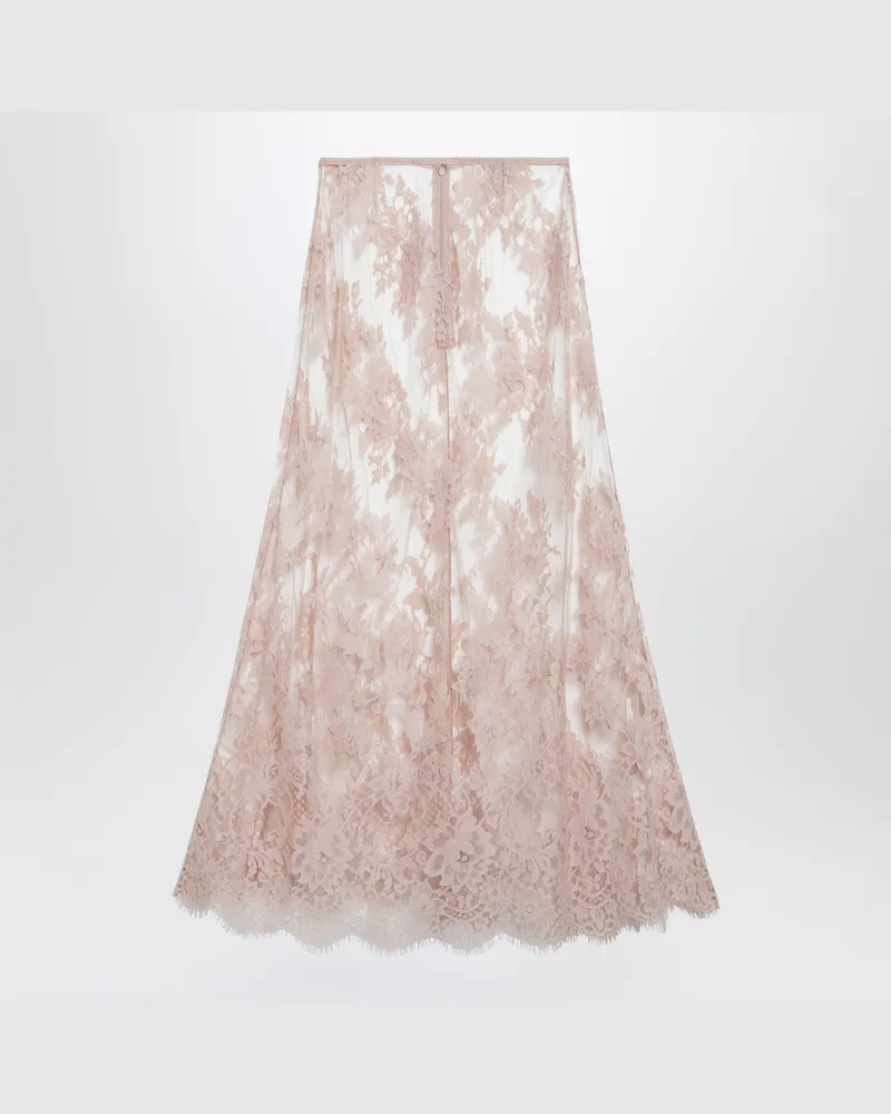 Dolce & Gabbana Midi-Rock aus Chantilly-Spitze in Rosa Pink