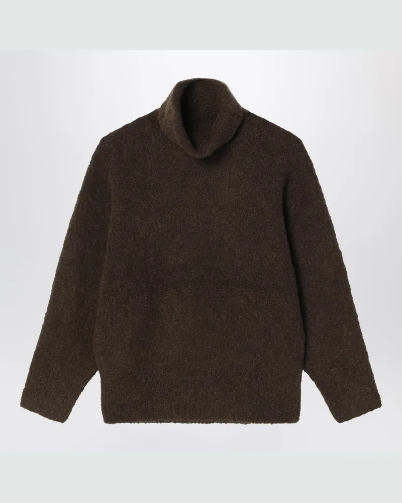 Totême Bouclé-Rollkragenpullover Pfeffer Green