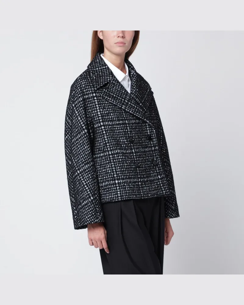Dolce & Gabbana Schwarz/weiße Hahnentritt-Jacke Grau