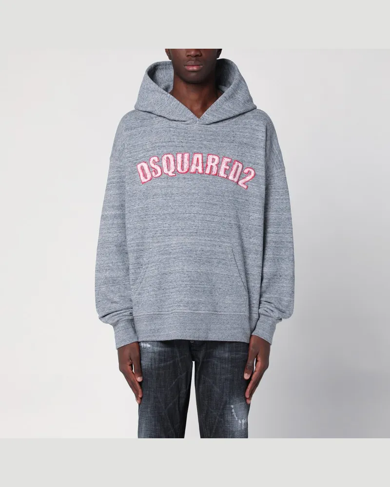 Dsquared2 Grauer Hoodie aus Baumwolle mit Logo Grau