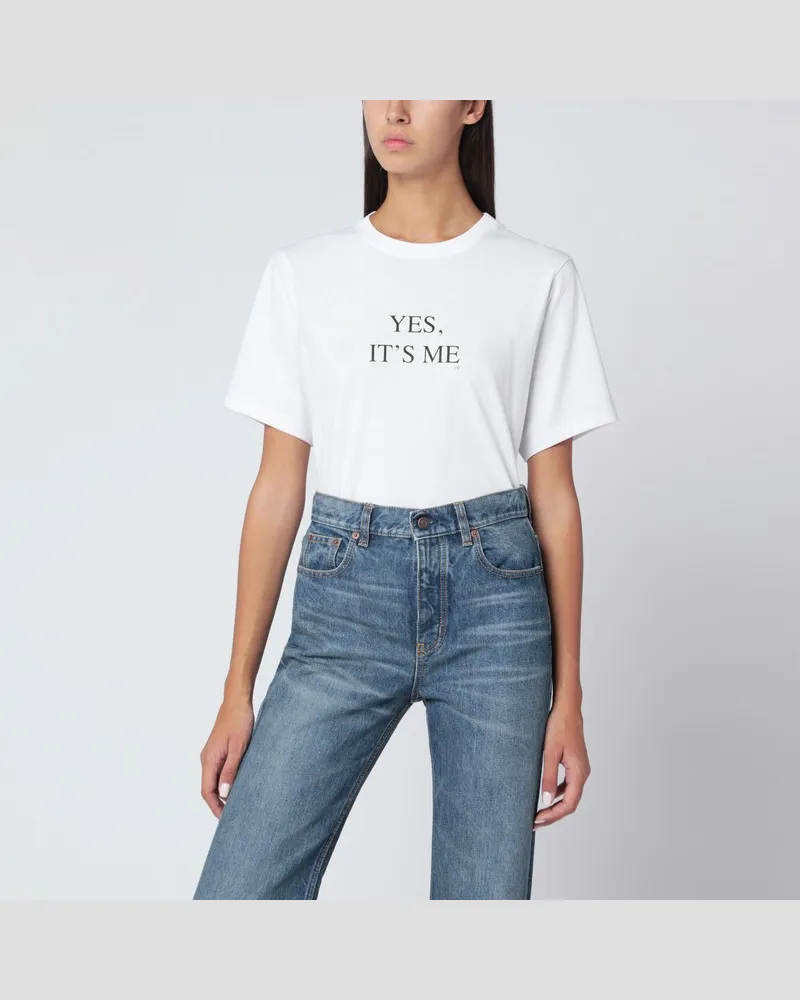Victoria Beckham Yes. It's Me T-Shirt aus weißer Baumwolle Weiß