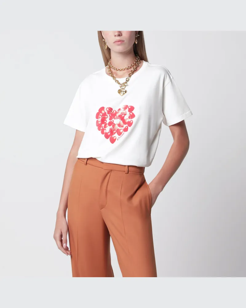 Chloé Weißes T-Shirt mit Kirsch-Logo-Print White
