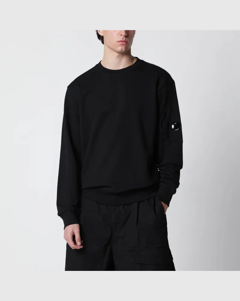 C.P. Company Schwarzes Sweatshirt mit Rundhalsausschnitt aus Baumwolle Schwarz
