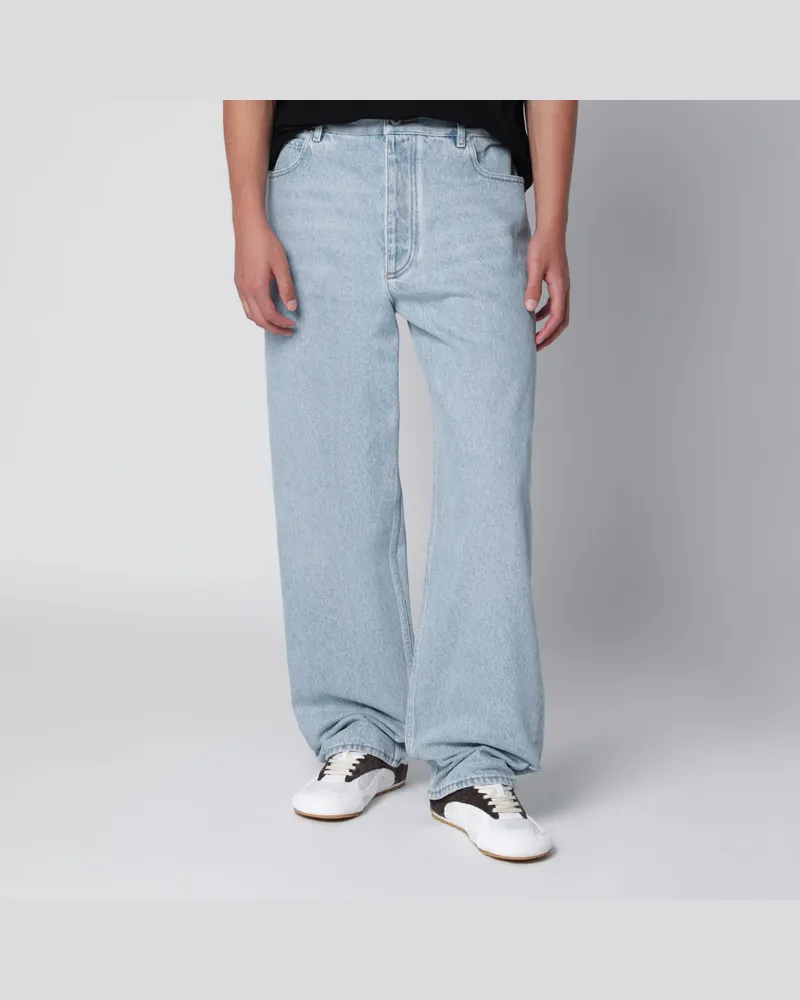 Bottega Veneta Weit geschnittene Jeans mit Sky Bleached-Waschung Light