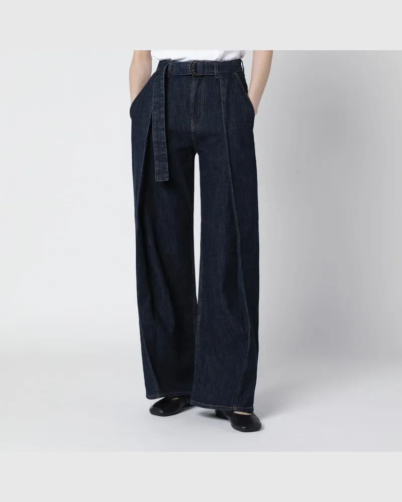 Loewe Indigoblaue Jeans mit Gürtel Blau