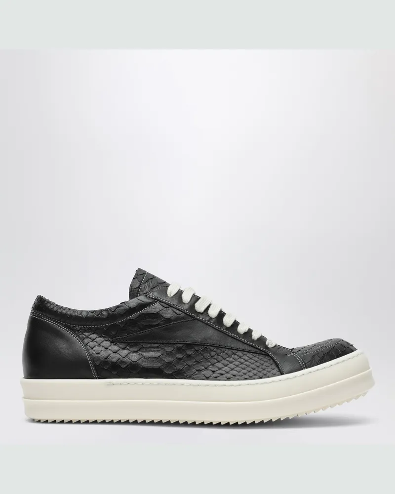 Rick Owens Vintage Sneaker in schwarzem Python- und Lammleder Black