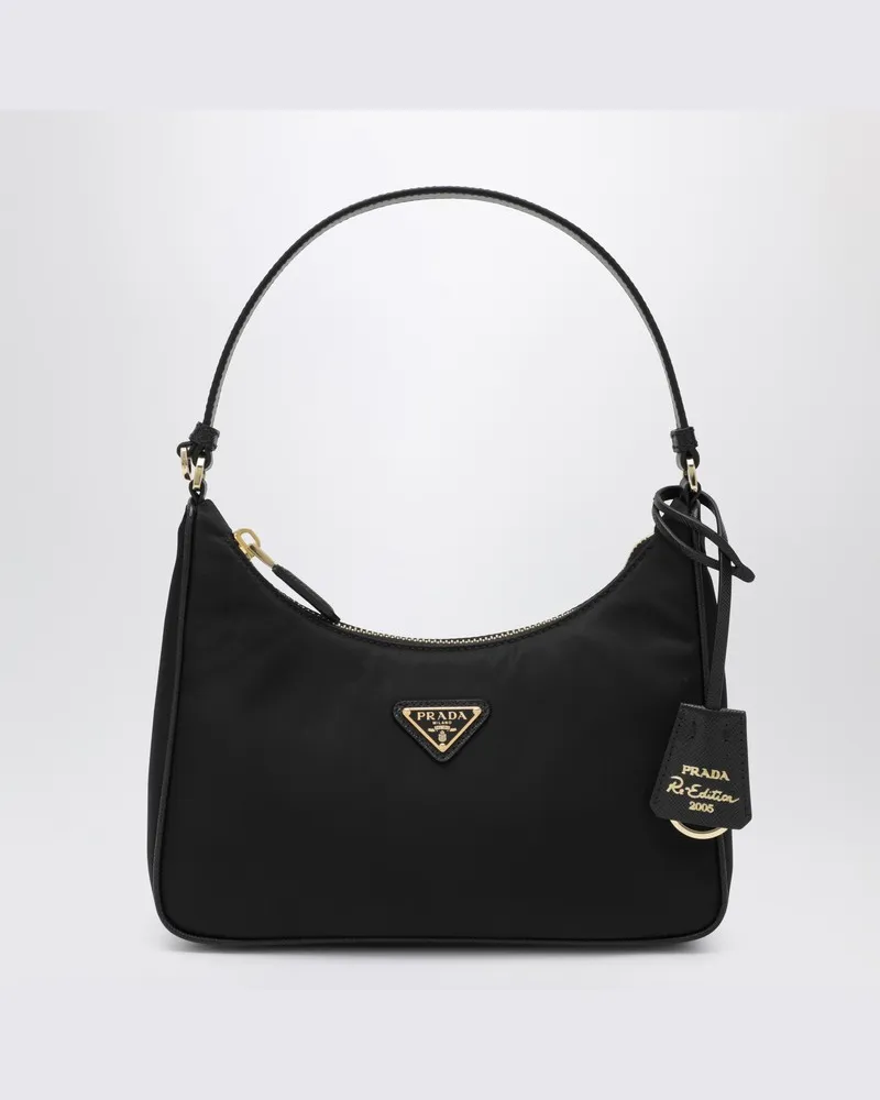 Prada Re-Edition 2005 Mini-Tasche aus schwarzem Re-Nylon und Saffiano-Leder Schwarz