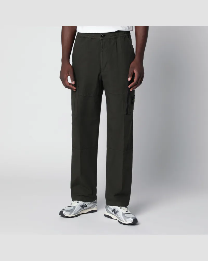 Stone Island Weite Cargo-Hose aus grauem Baumwoll-Ripstop Grey