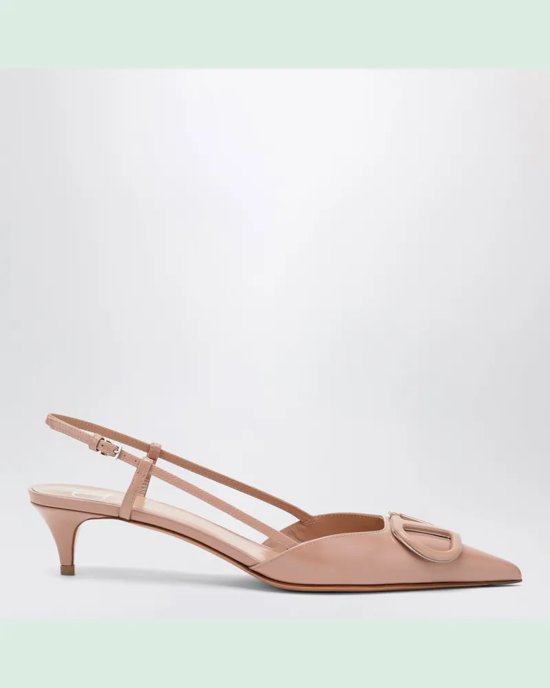 Valentino Garavani VLogo Signature Slingback-Pumps aus lackiertem Leder in Zimtrosa Pink