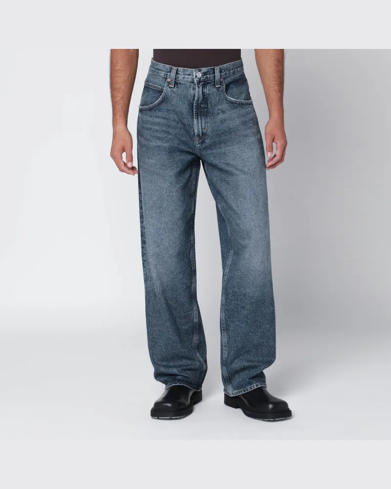 AGOLDE Weite Fusion-Jeans in dunklem Vintage-Indigo Blau