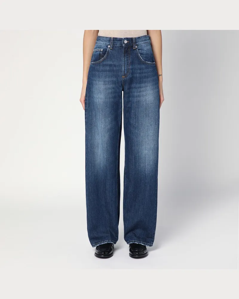 Department 5 Weite Pop-Jeans in Blau mit Washed-Effekt Blau