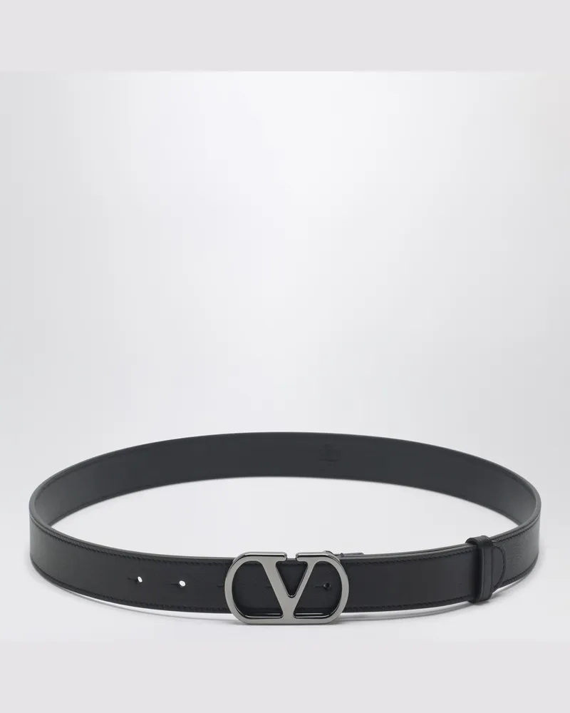 Valentino Garavani Schwarzer VLogo Signature Gürtel Black