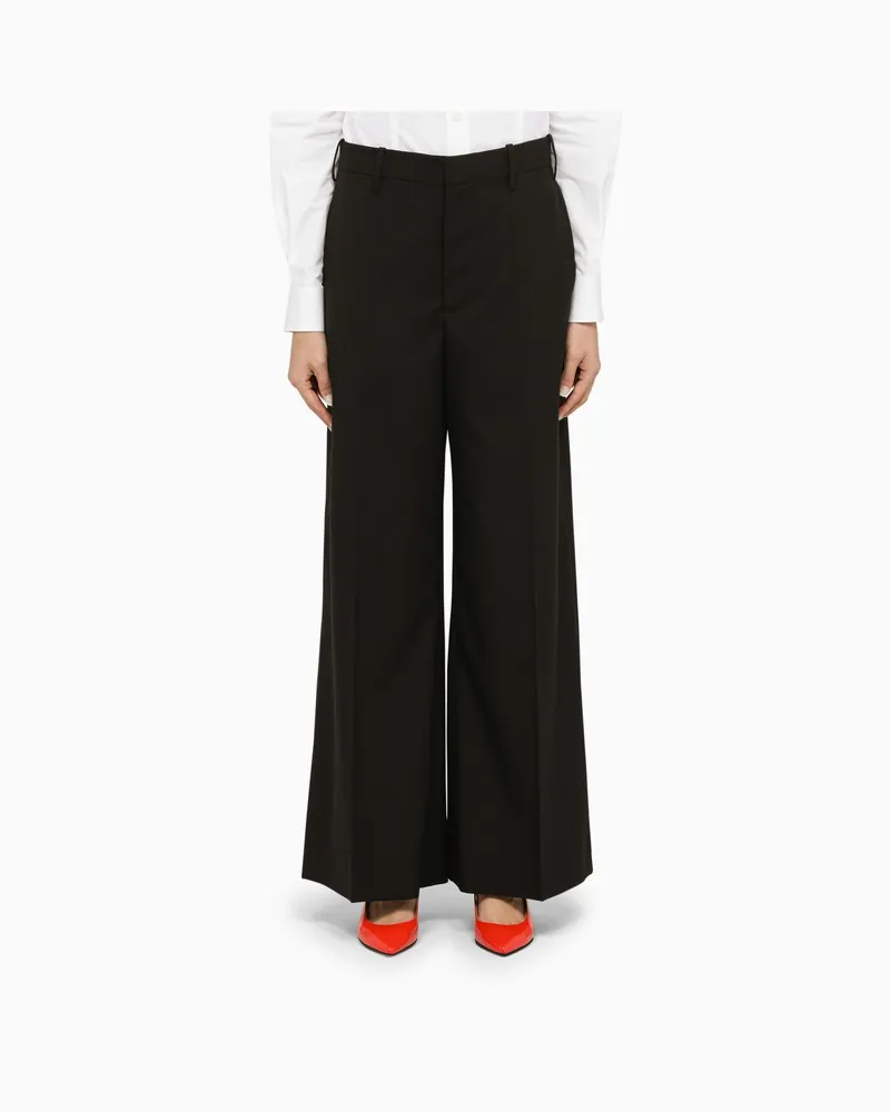 Marni Schwarze Palazzohose aus Wolle Schwarz