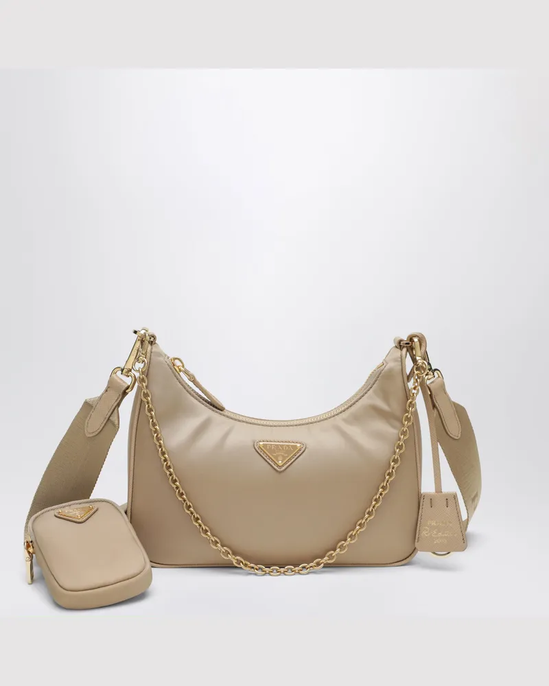 Prada Re-Edition 2005 Tasche aus Re-Nylon in Camel Beige