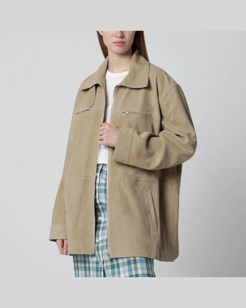 HALFBOY Beiger Parka aus Wildleder Beige