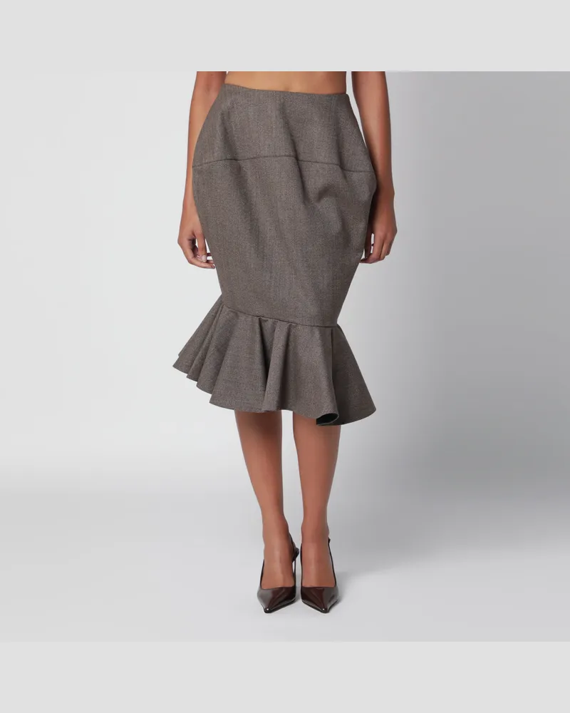 Jacquemus Palmier Midi-Rock in Dunkelbraun aus Baumwollmischung Brown