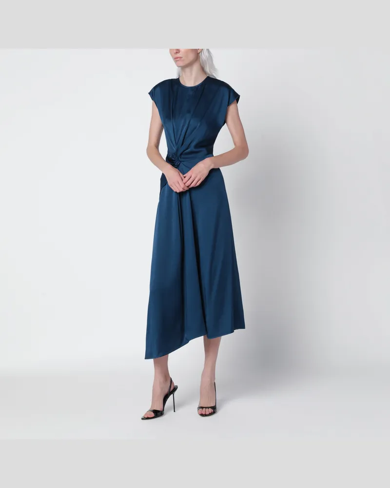 Victoria Beckham Midikleid Aria dunkelblau aus Satin-Crêpe Blue