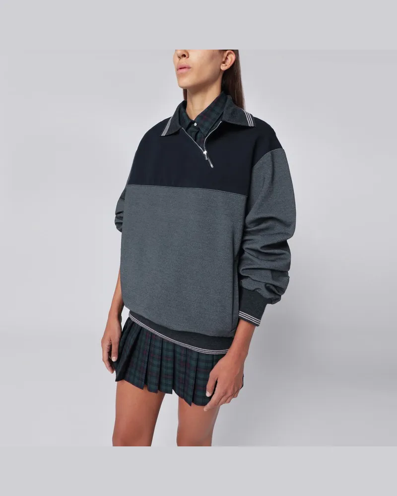 Miu Miu Sweatshirt mit Reißverschluss anthrazit/blau Grau