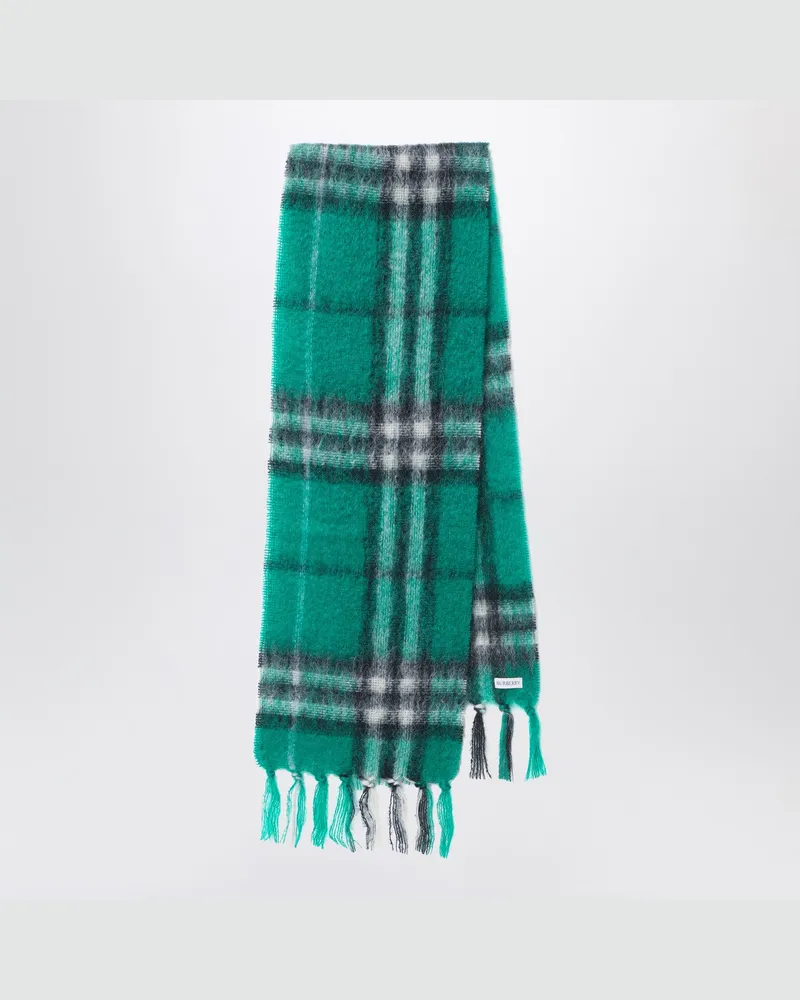 Burberry Grüner Woll- und Mohair-Schal 