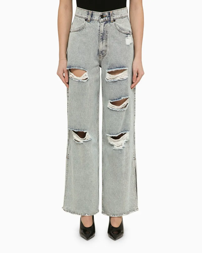 THE MANNEI Weite blaue Jeans Lathi aus Denim mit Verschleiß Blue