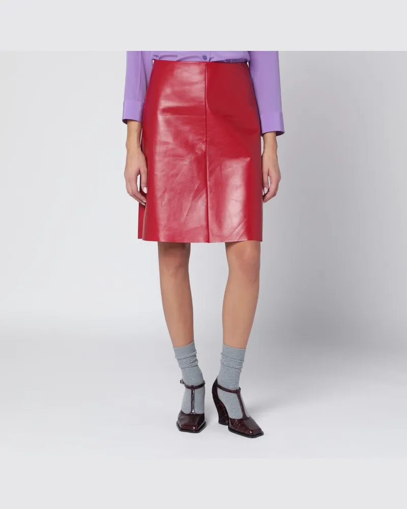 Miu Miu Roter Rock aus Nappaleder Rot