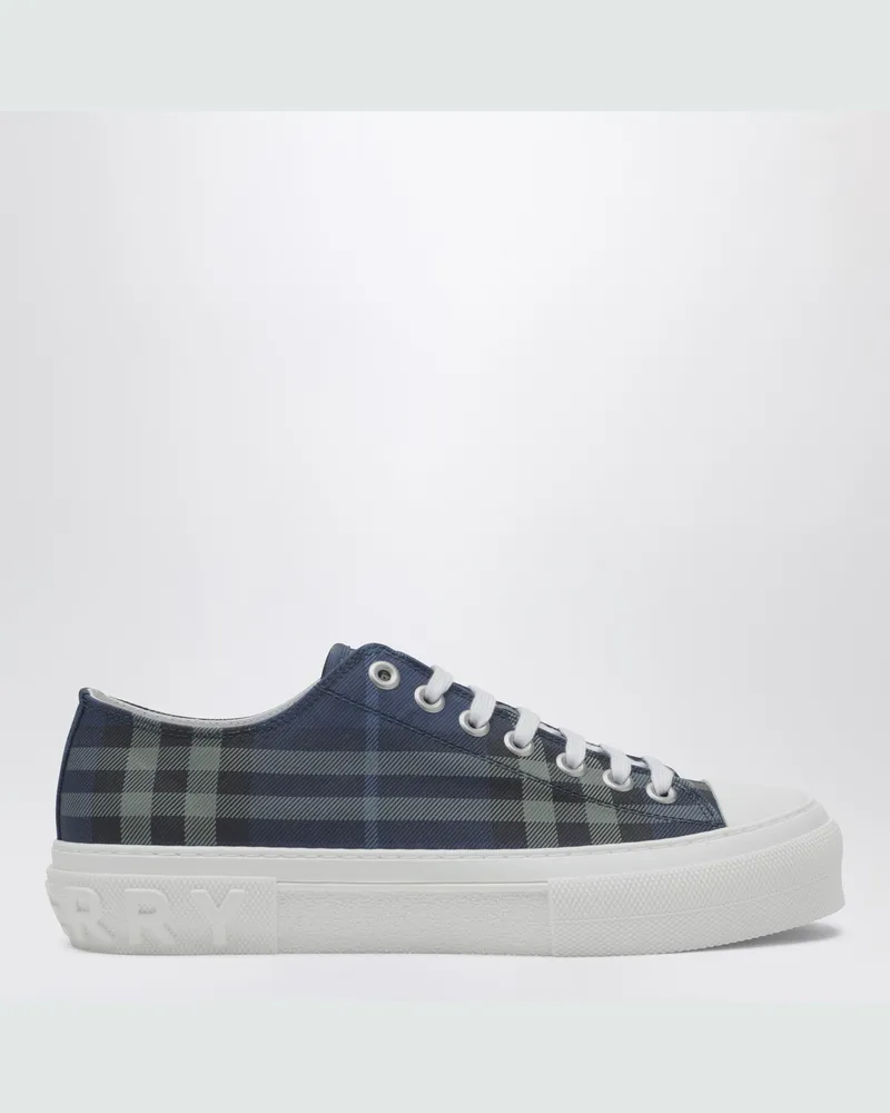 Burberry Blaue Check Sneaker aus Baumwolle Blue