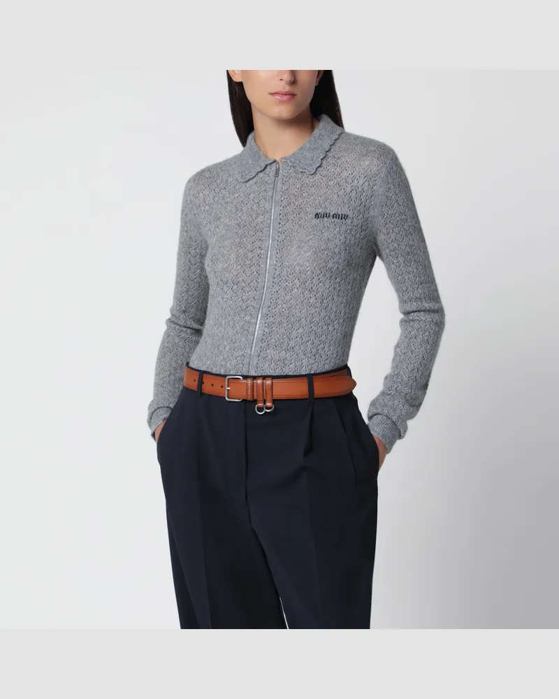 Miu Miu Cardigan grau aus Kaschmir und Seide Grey