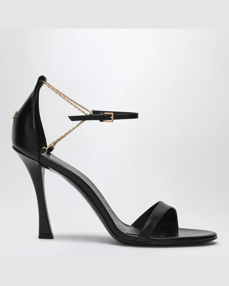 Givenchy Sandale 4G Liquid 95 aus schwarzem Leder Black
