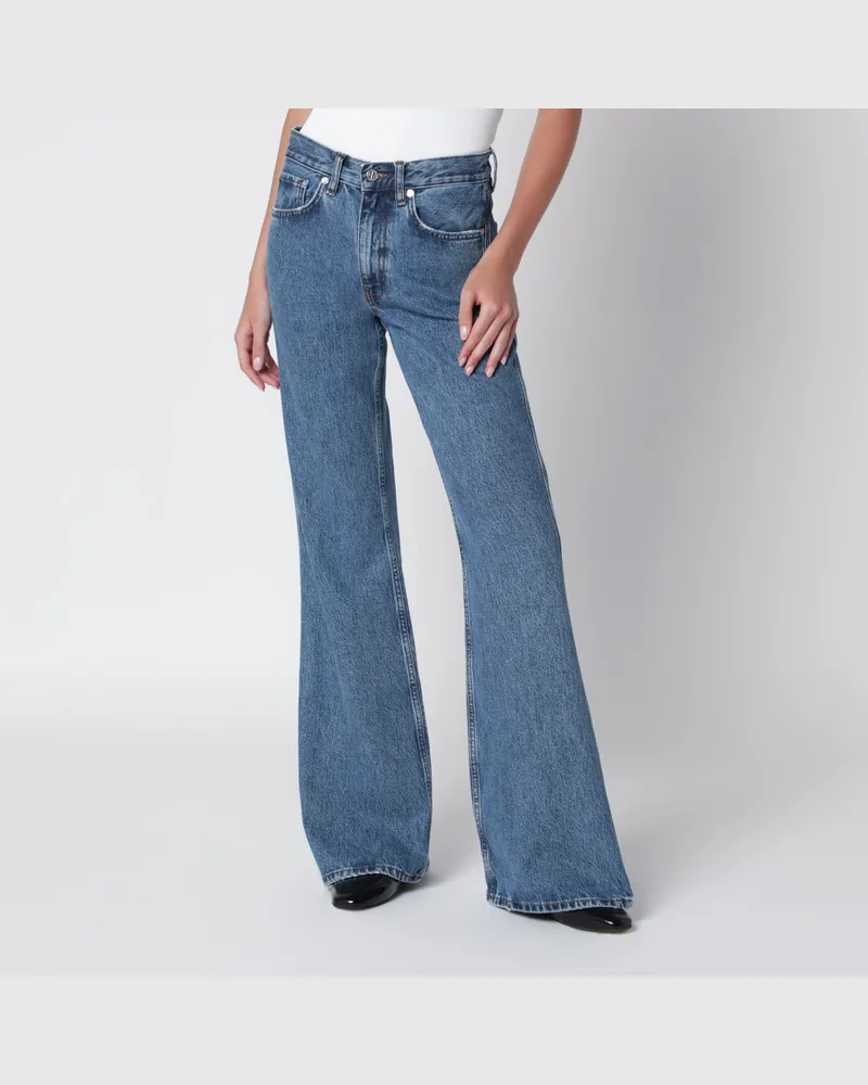 Anine Bing Wyatt Schlagjeans in der Waschung Freshwater Blue Blue