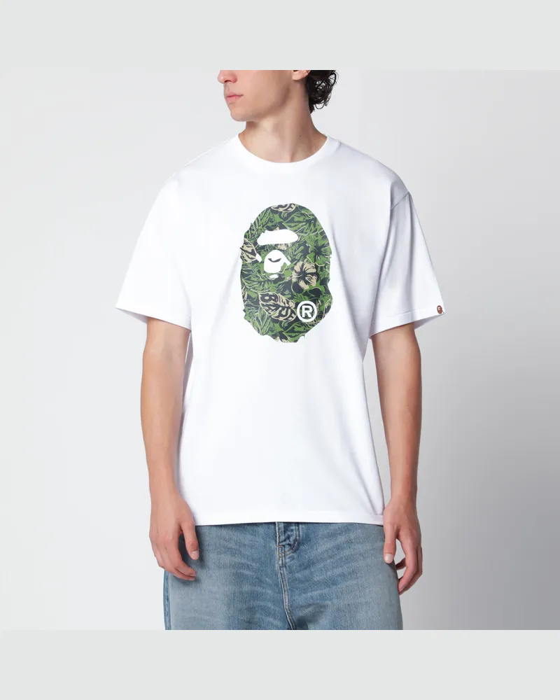 BAPE Weißes T-Shirt mit Camouflage-Print White