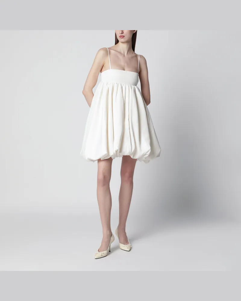 ROTATE Birger Christensen Ballon-Minikleid aus Satin in Ecru White