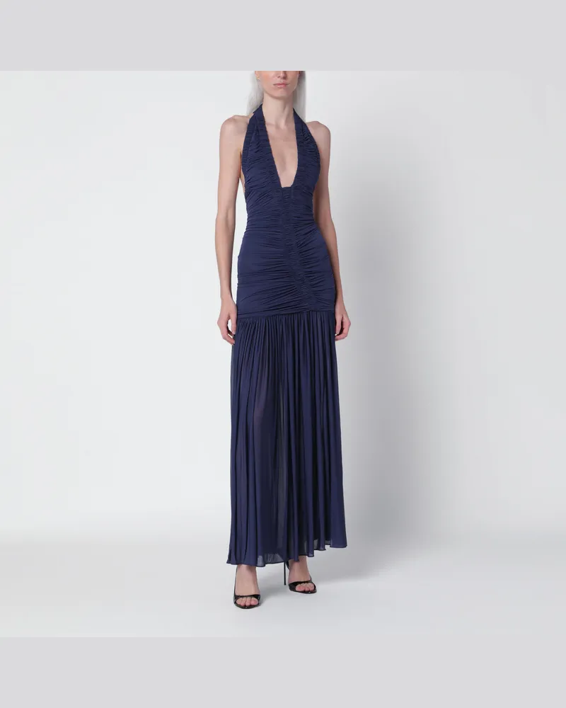 Christopher Esber Langes Kleid Orion in Ink aus Rayon und Polyester Blue