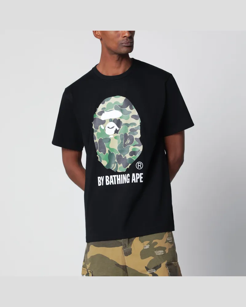 BAPE Schwarzes T-Shirt mit Camouflage-Print Black