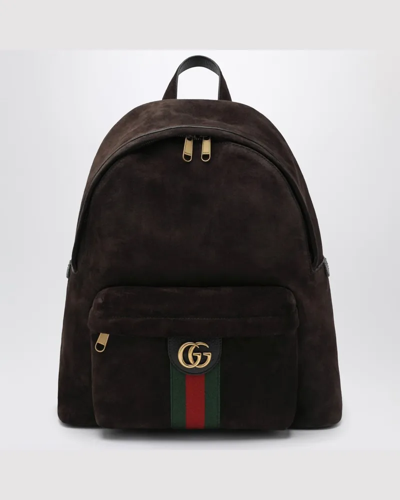 Gucci Mittelgroßer brauner Ophidia-Rucksack Braun