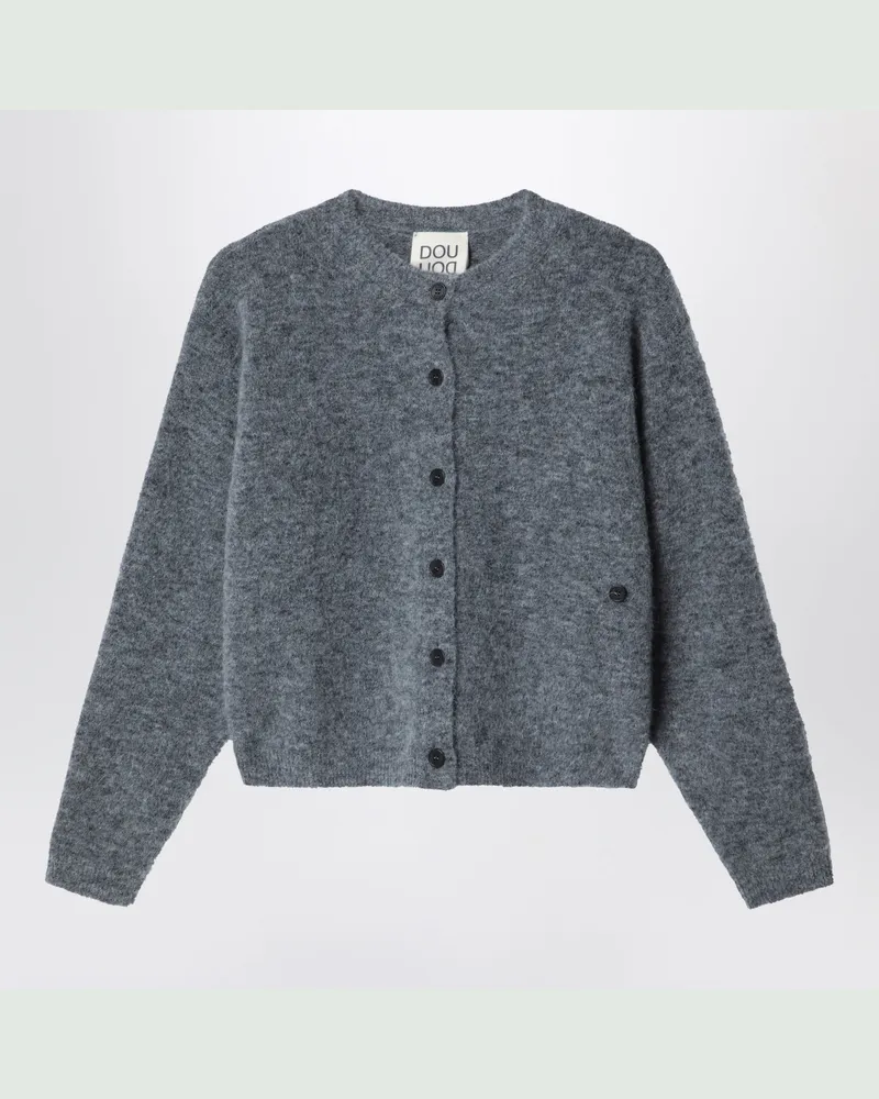 DOUUOD Cardigan in Grau-Melange aus Alpakamischung Grey