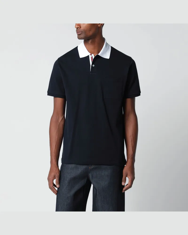Gucci Blaues Stretch-Baumwoll-Piqué-Polo Blue