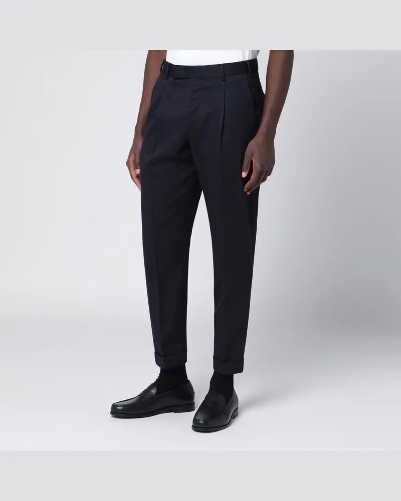 PT TORINO Marineblaue Hose aus Wolle Blue