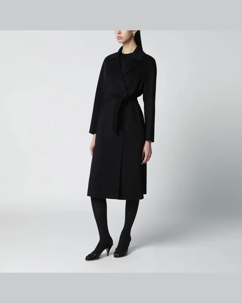 Max Mara Schwarzer Mantel mit Gürtel Black