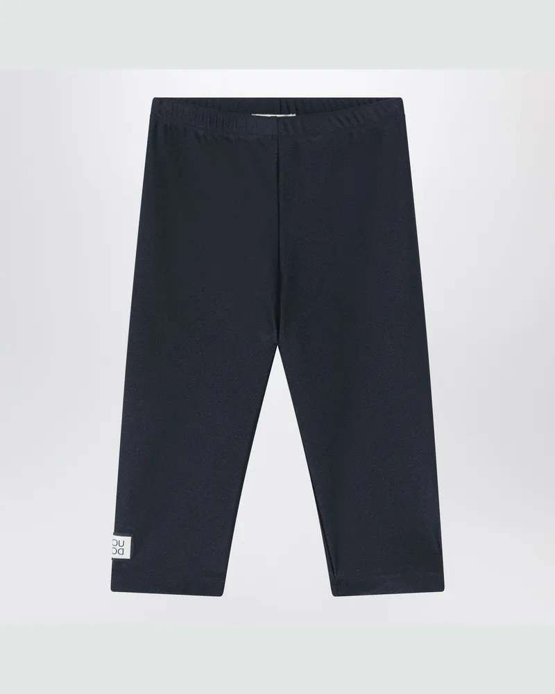 DOUUOD Schwarze Leggings aus glänzendem Nylon-Mix 