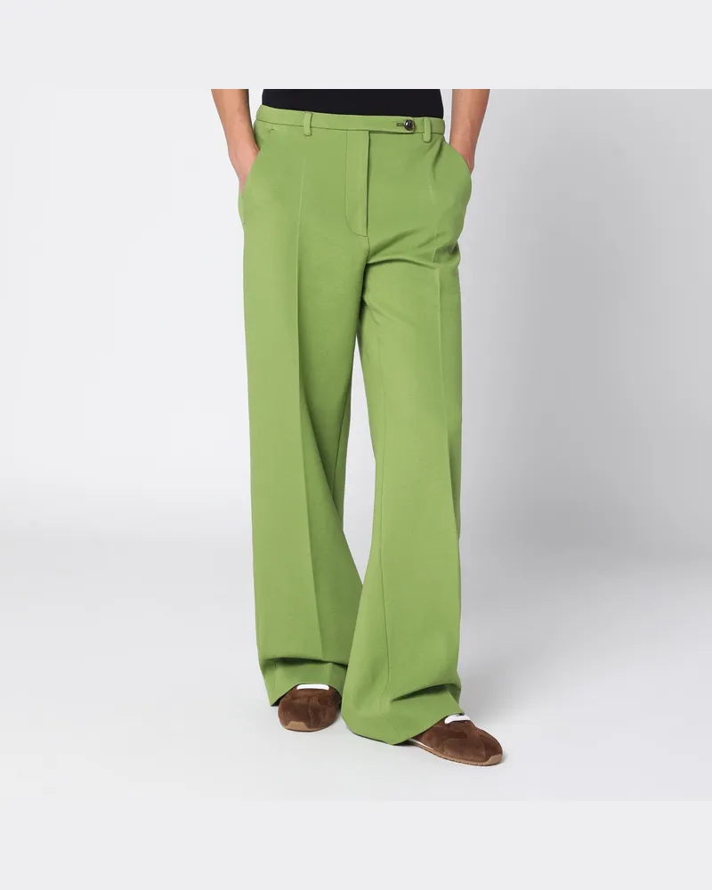 Miu Miu Grüne Hose aus Strickstoff Green