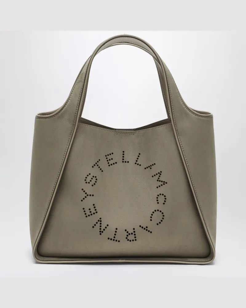 Stella McCartney Khaki-farbene mittelgroße Stella-Logo-Tasche Grün