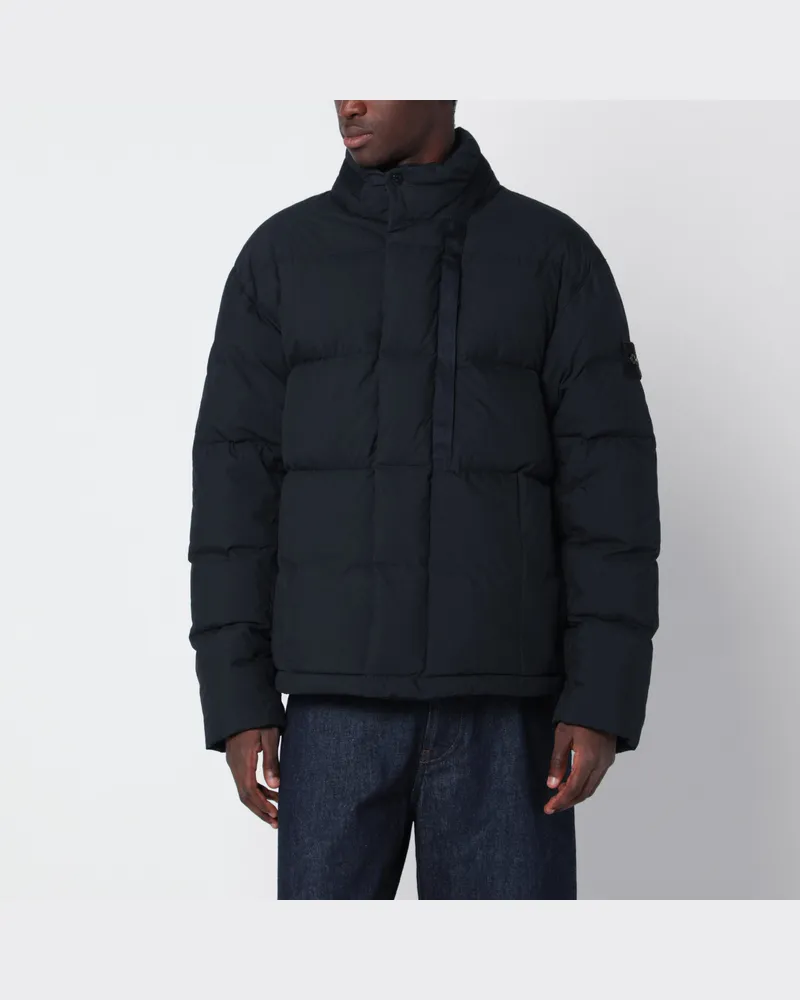 Stone Island Navyblaue Daunenjacke aus Baumwolle und Nylon Blue